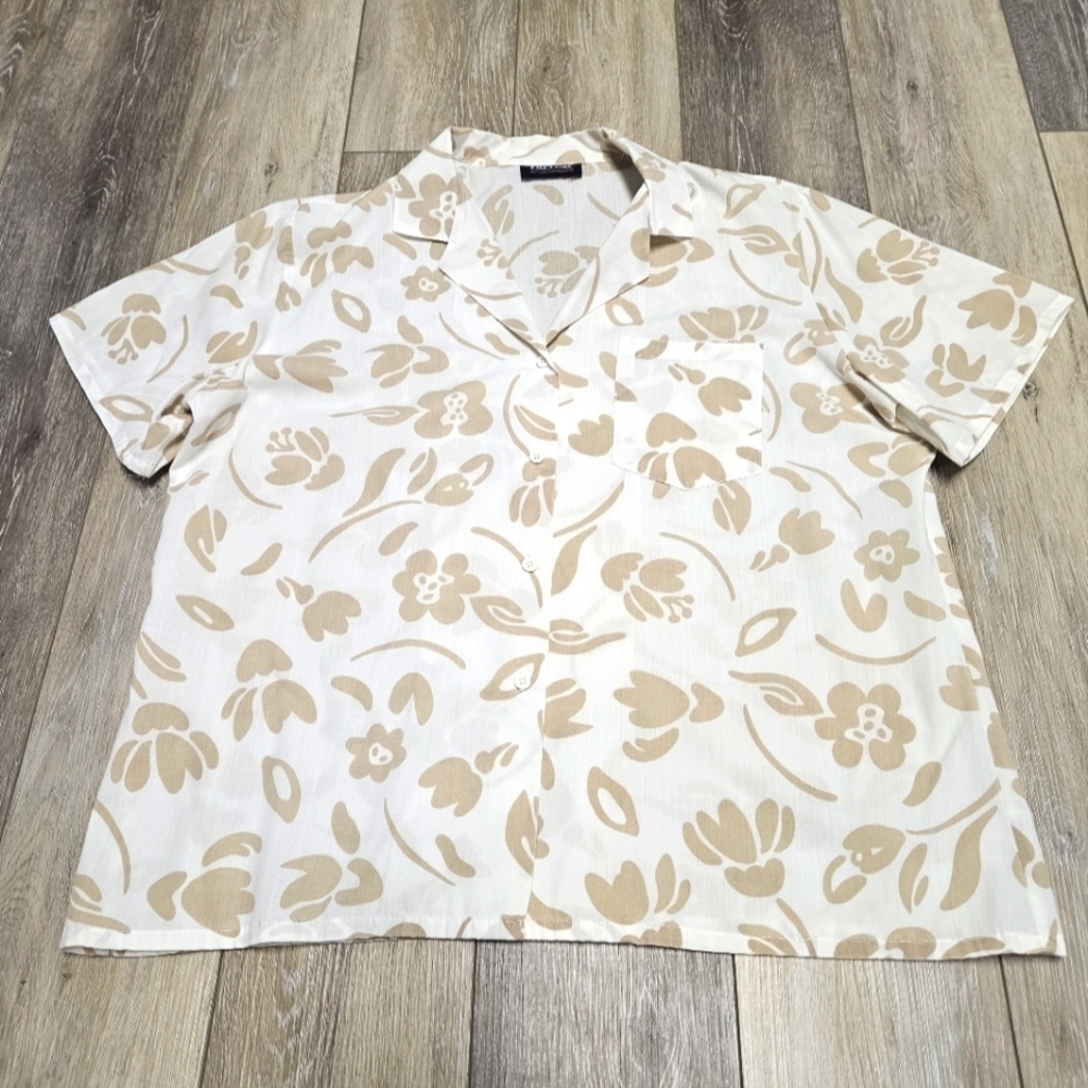 Vintage Par Four Sportswear Floral Button Down Women's Large Aesthetic Aesthetic